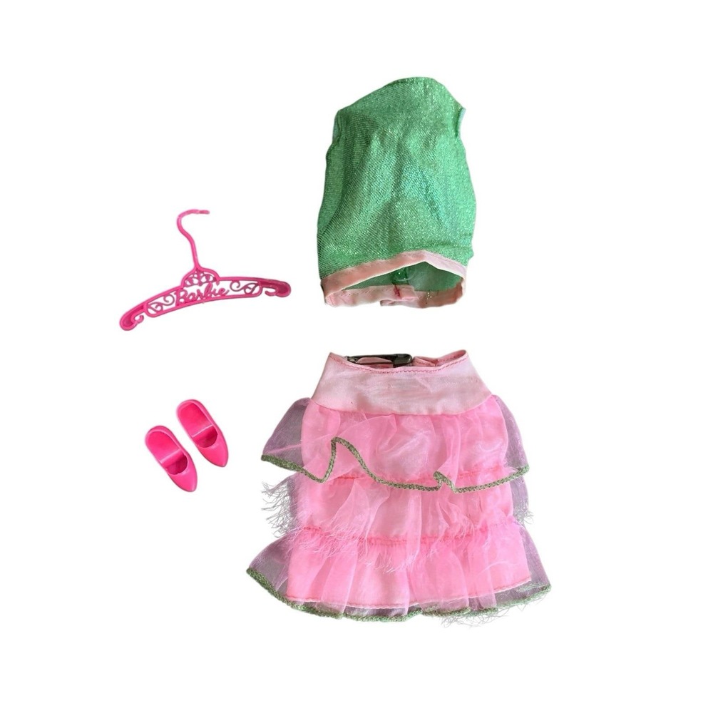 Barbie 1968 Scene Stealers #1845 Mattel Green Pink Shell Top Ruffled Skirt TLC
